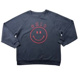 State of Mine Ohio Smiley Face Sweatshirt‎ Black Red Buckeye State Mens Medium